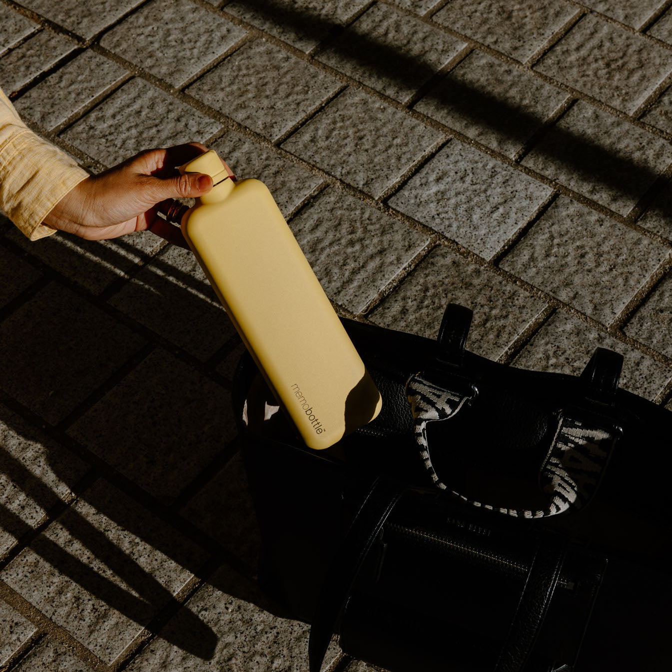 Slim memobottle (Stainless Steel) – Butter Yellow