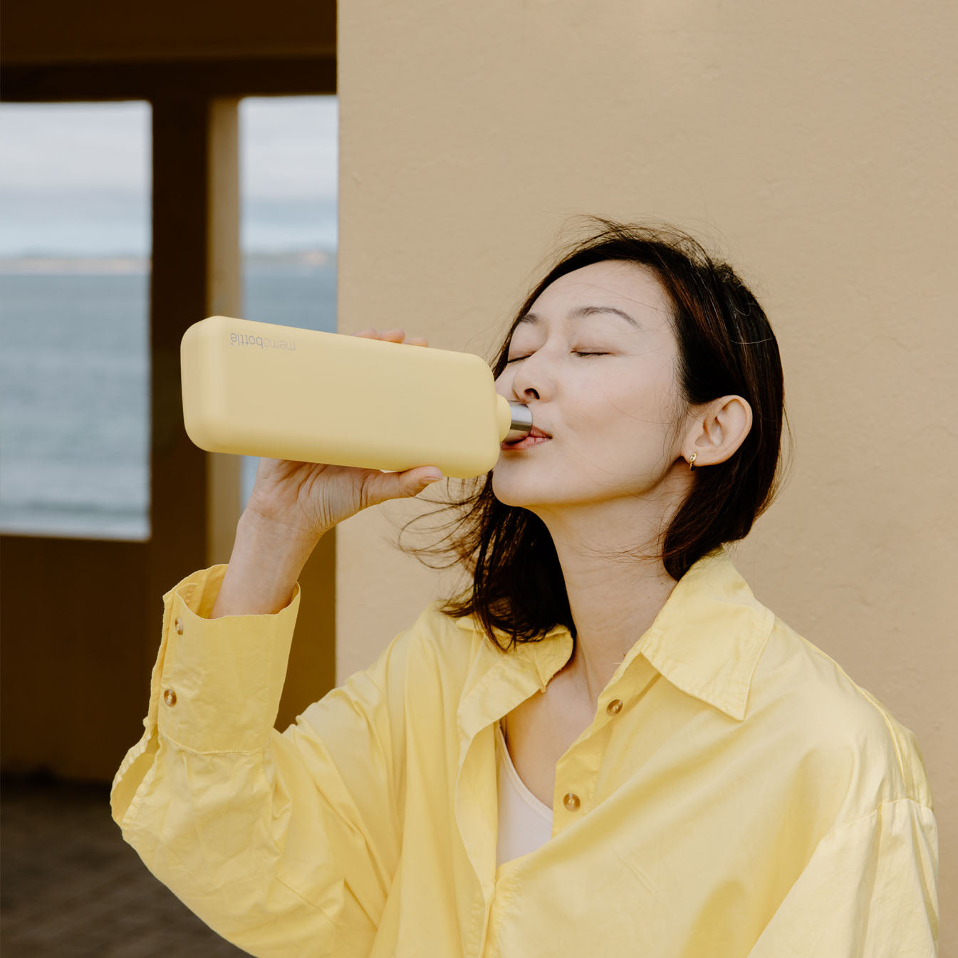 Slim memobottle (Stainless Steel) – Butter Yellow