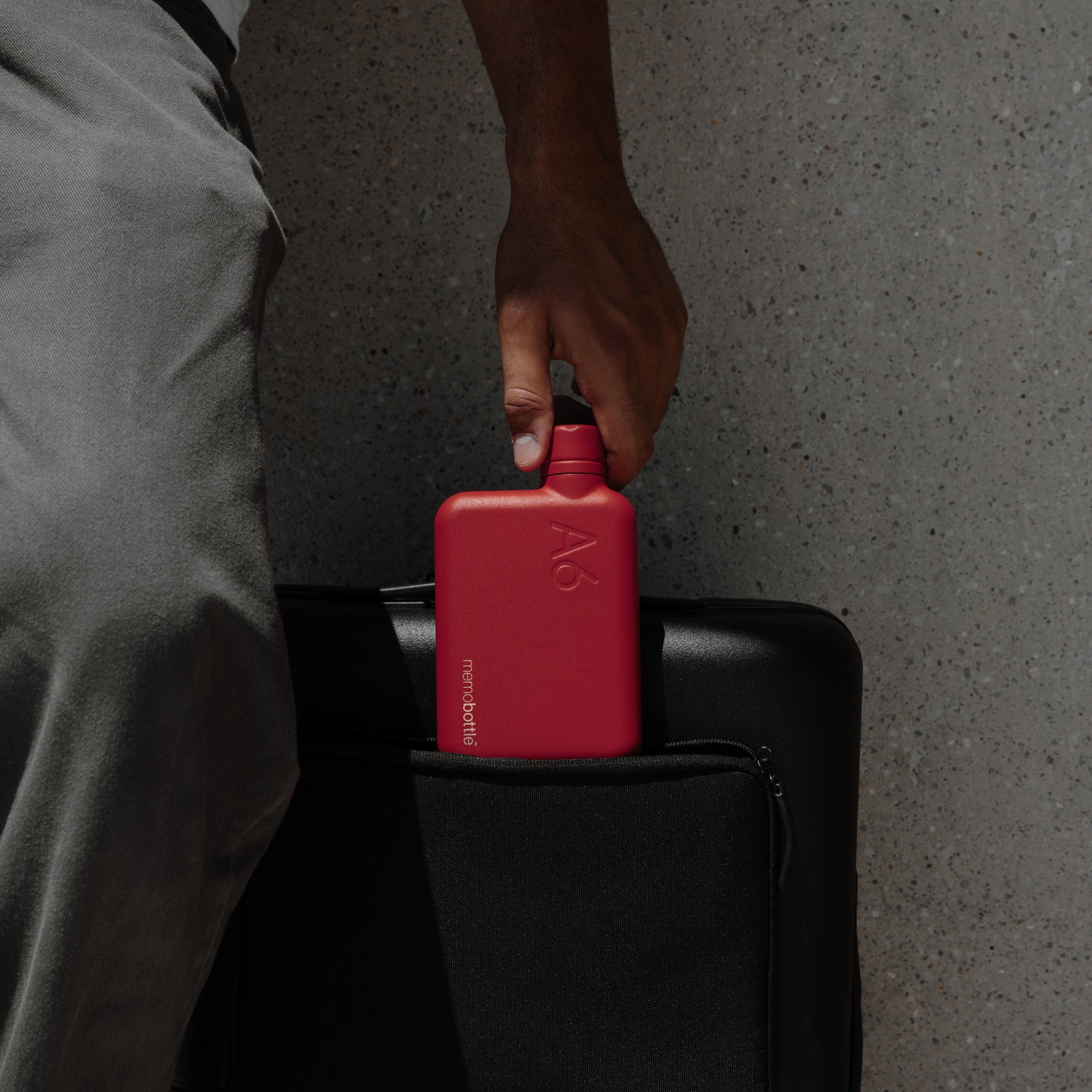 A6 memobottle (Stainless Steel) – Red