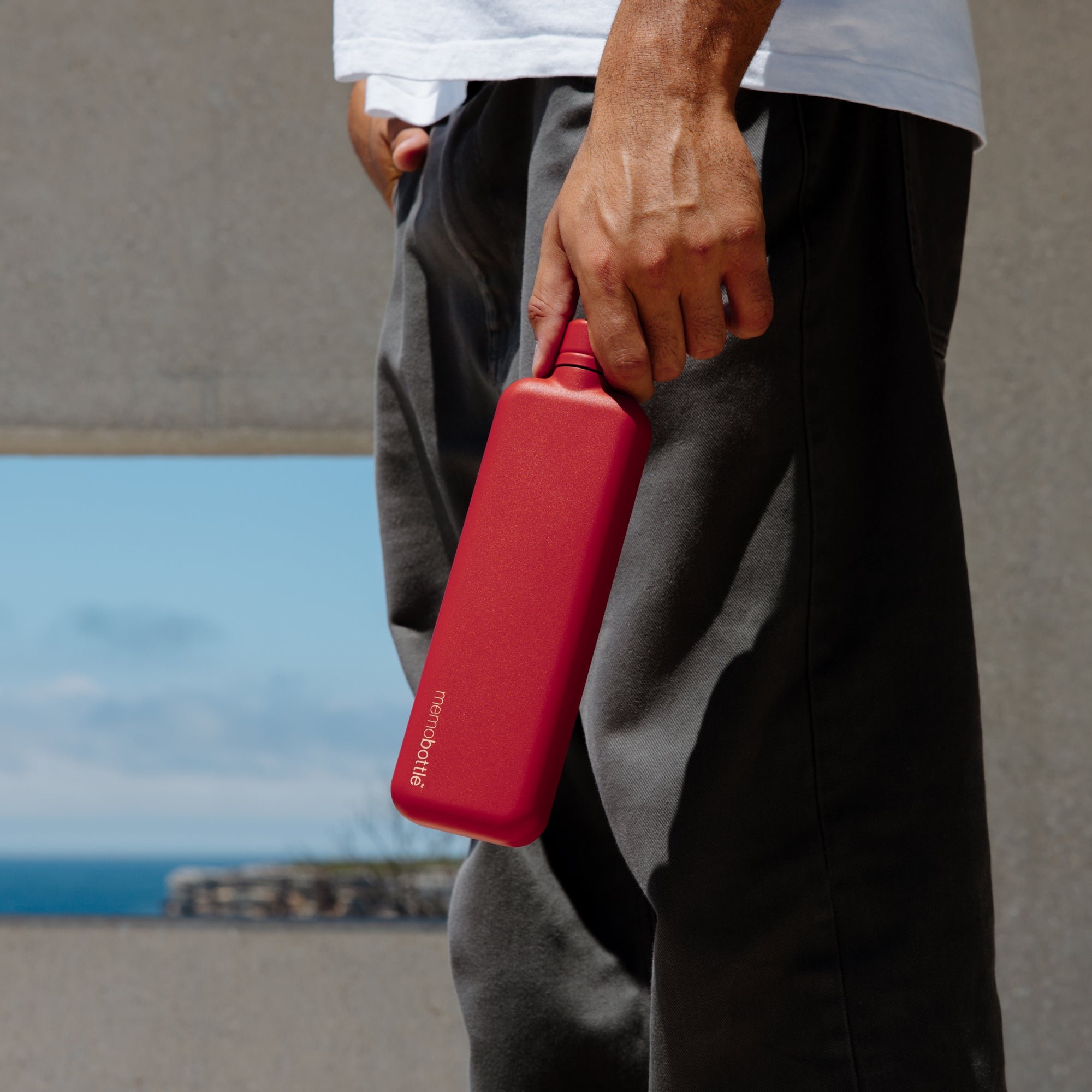 Slim memobottle (Stainless Steel) – Red