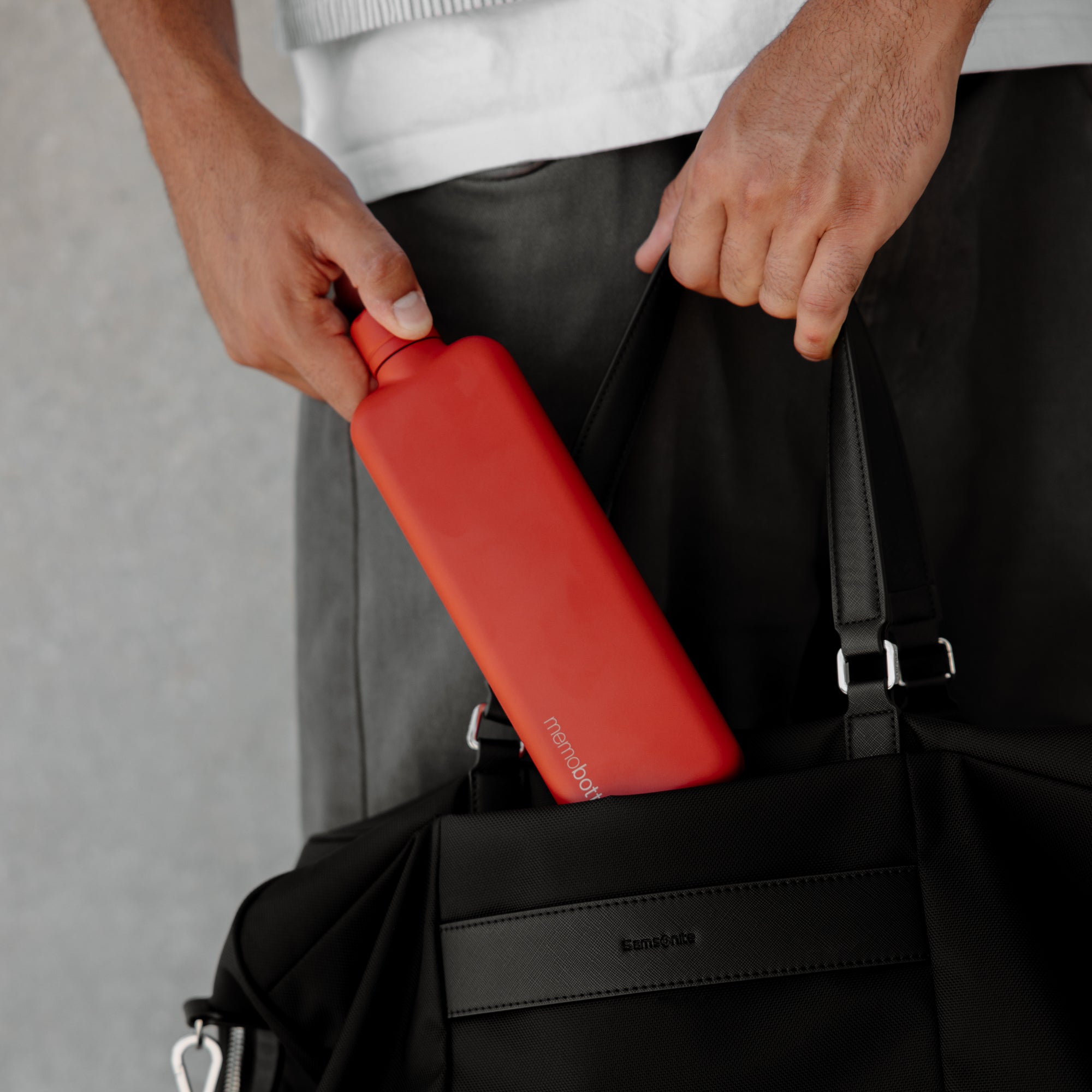 Slim memobottle (Stainless Steel) – Red