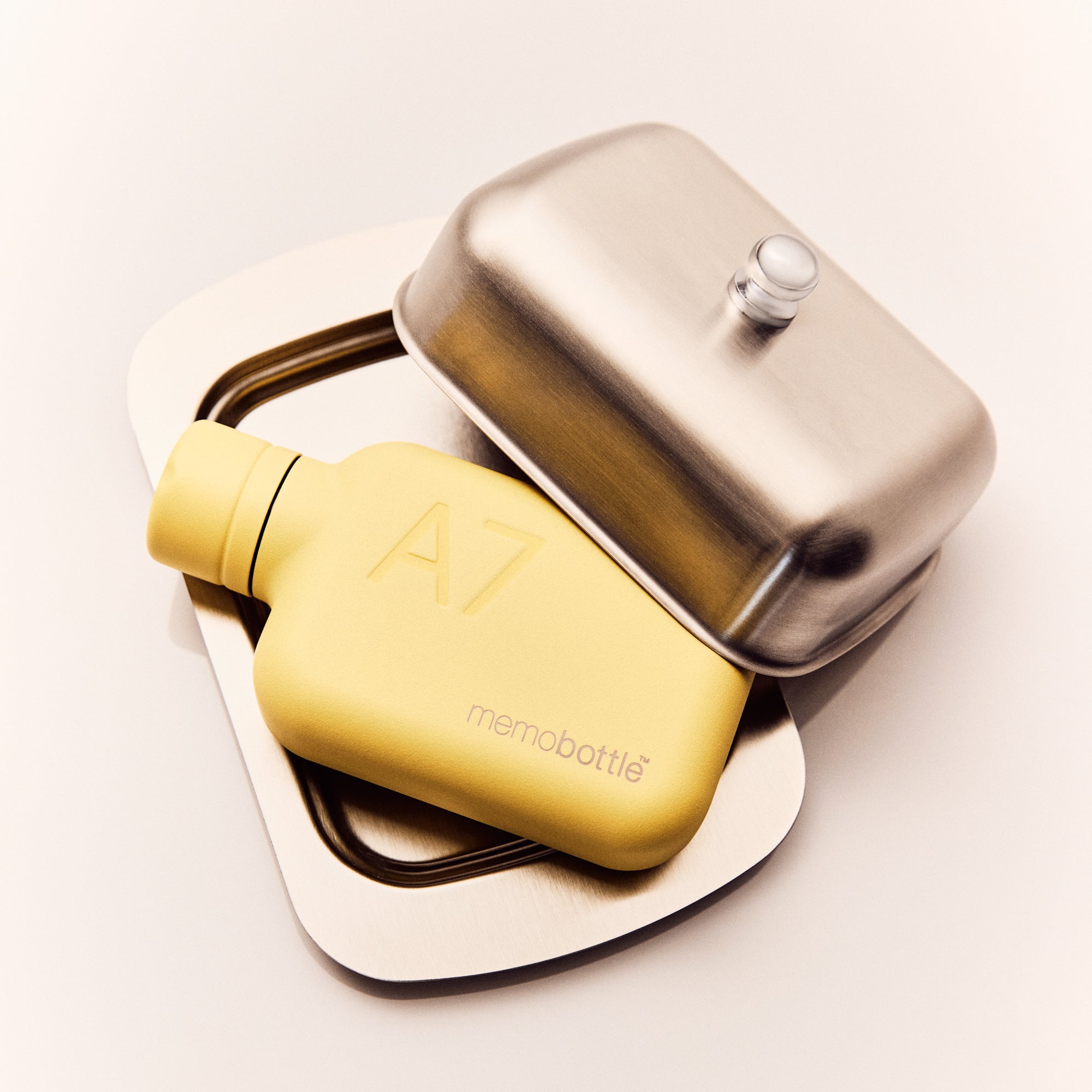A7 memobottle (Stainless Steel) – Butter Yellow