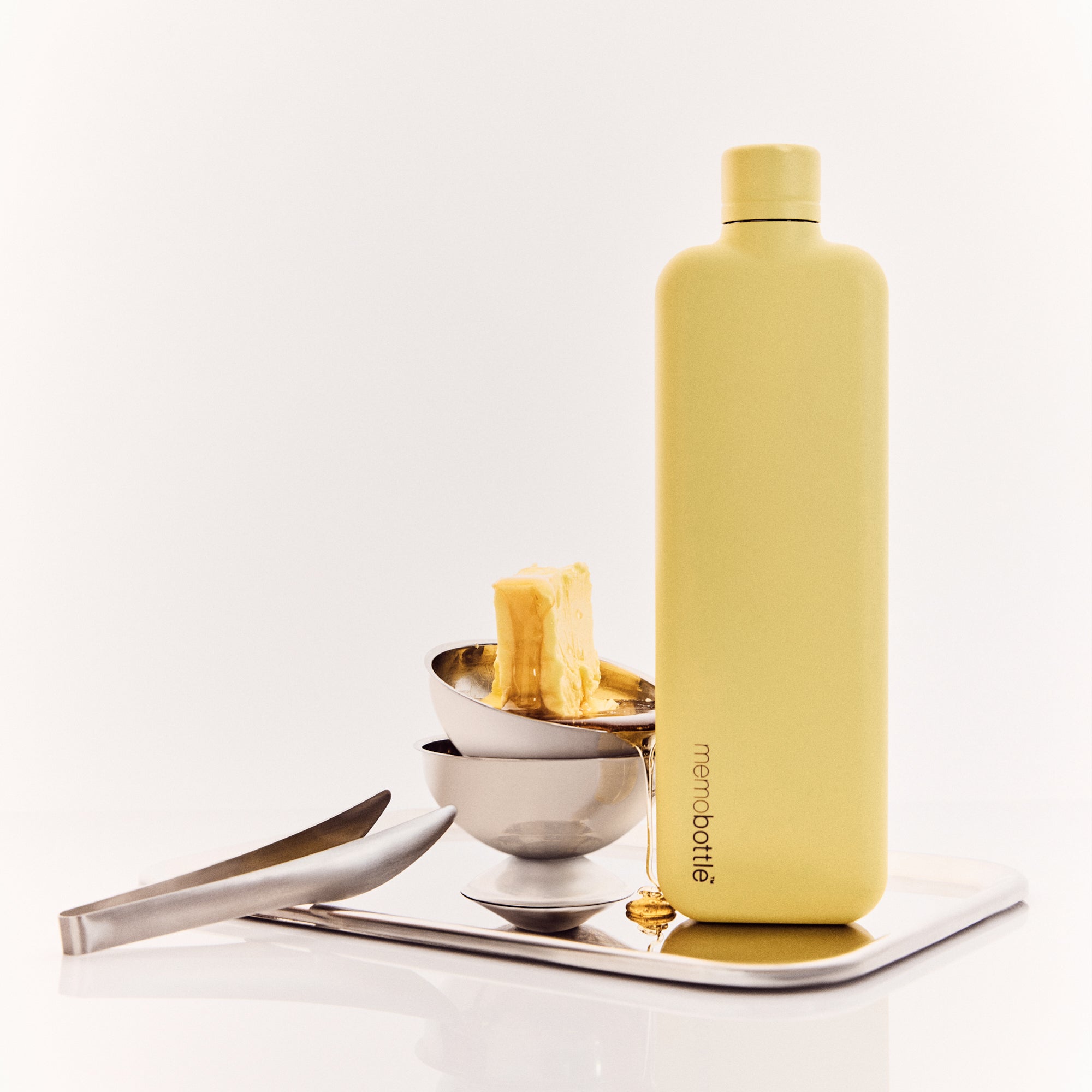 Slim memobottle (Stainless Steel) – Butter Yellow