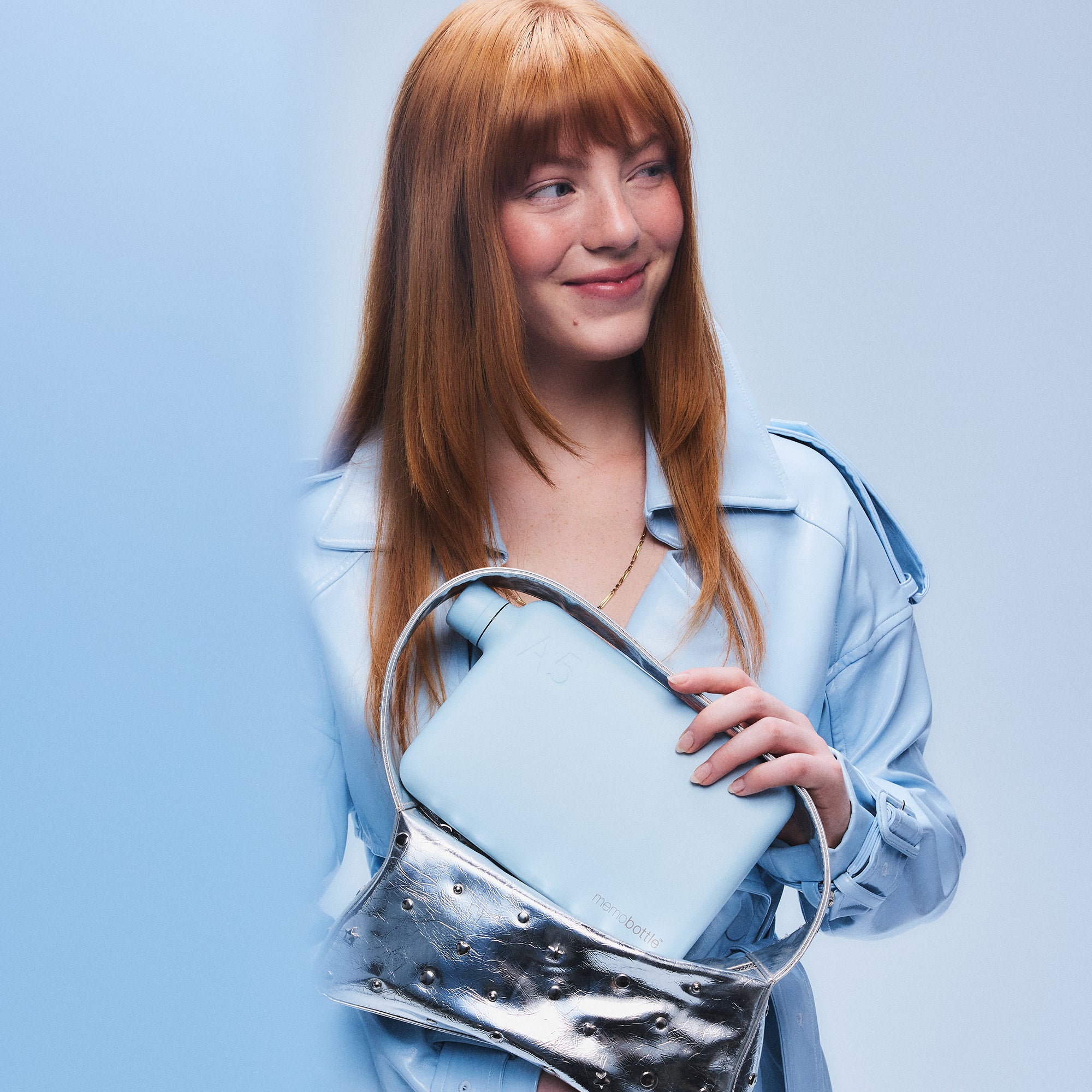 A5 memobottle (Stainless Steel) – Powder Blue