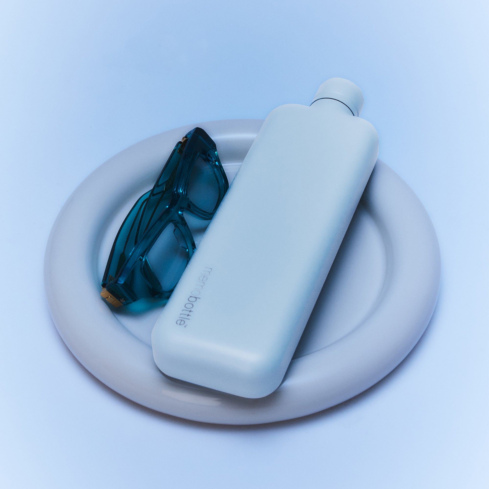 Slim memobottle (Stainless Steel) – Powder Blue